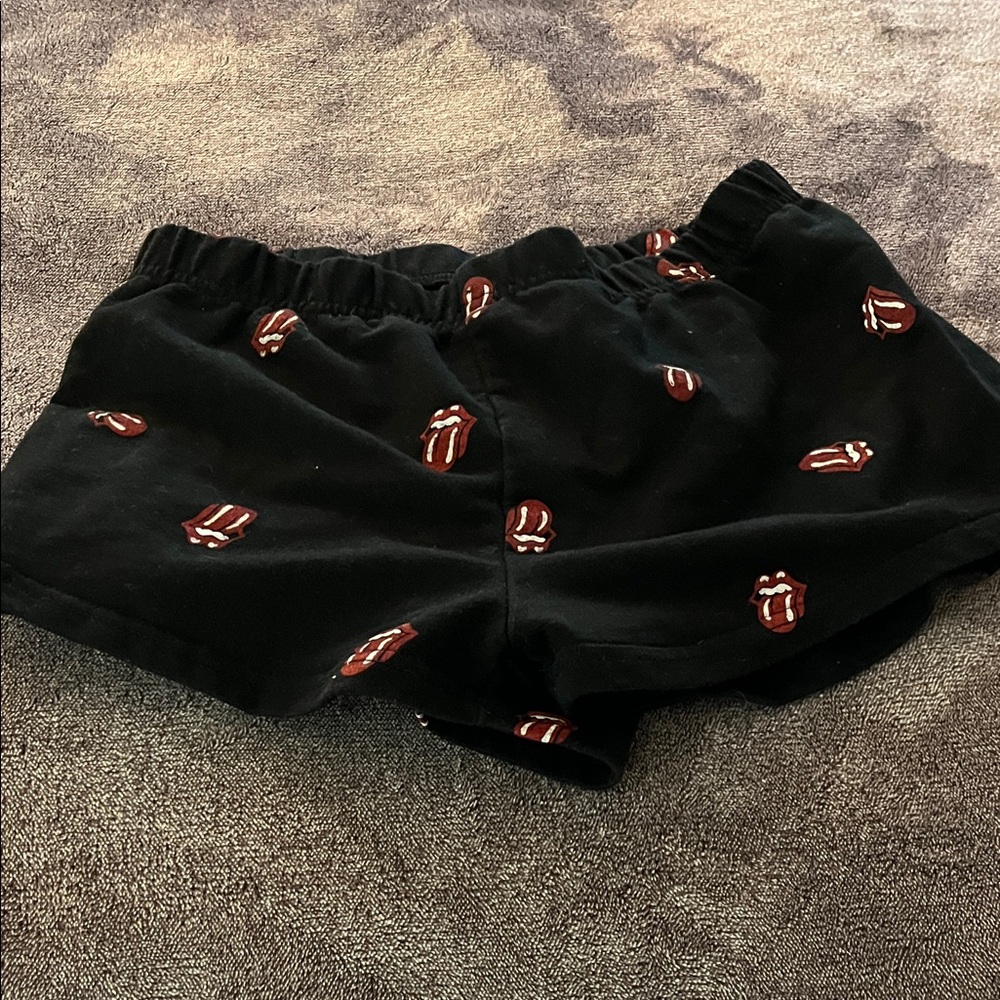 The Rolling Stones Black and Red Women's Shorts